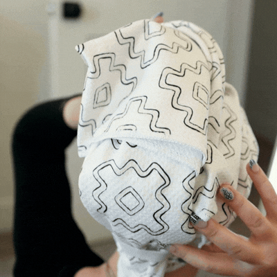 Dark Floral Microfiber Hair Towel