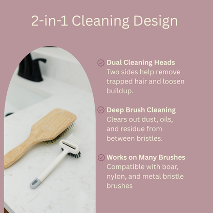 2-in-1 Hair Brush & Comb Cleaner Tool with Pick