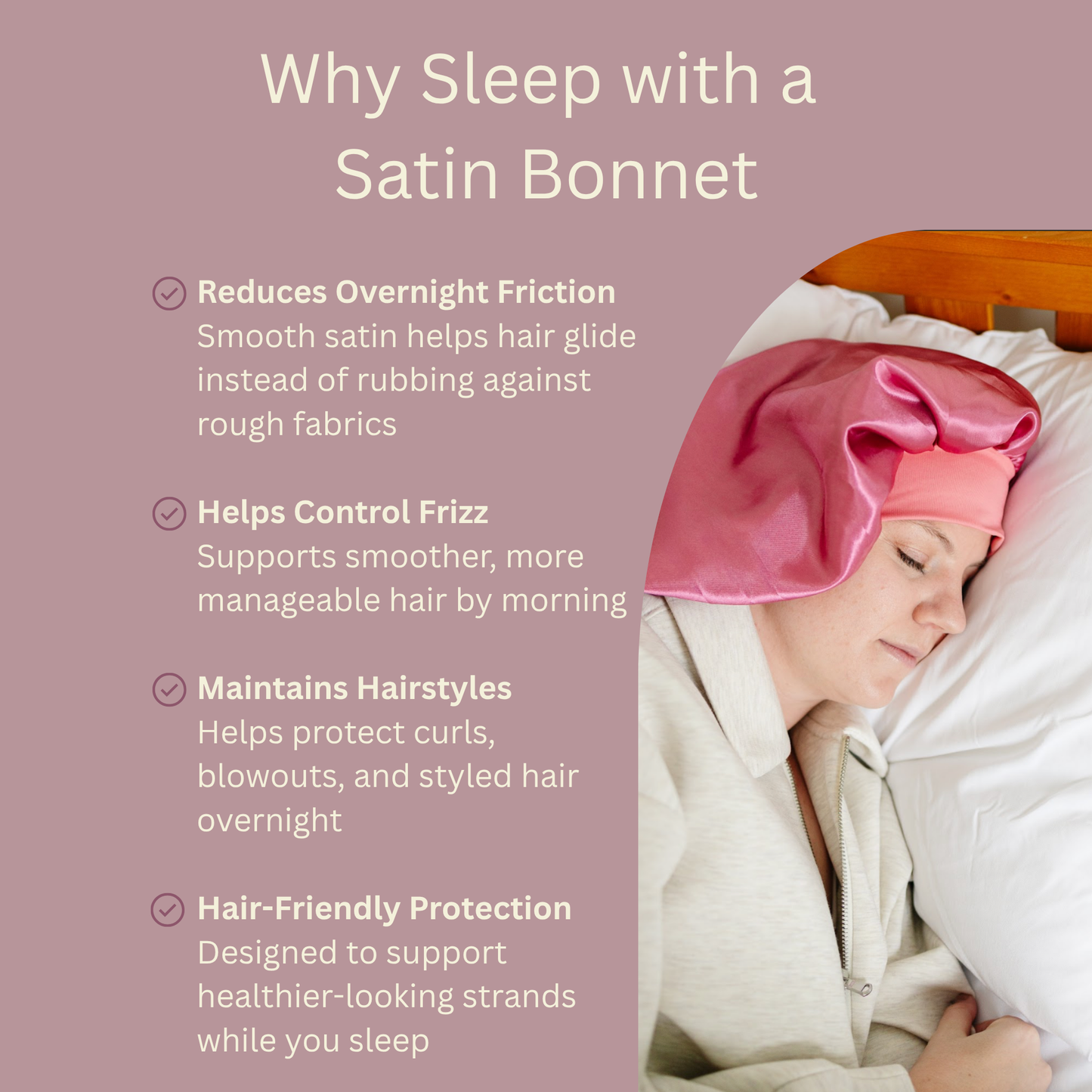 New Satin Sleep Bonnet | Double Lined