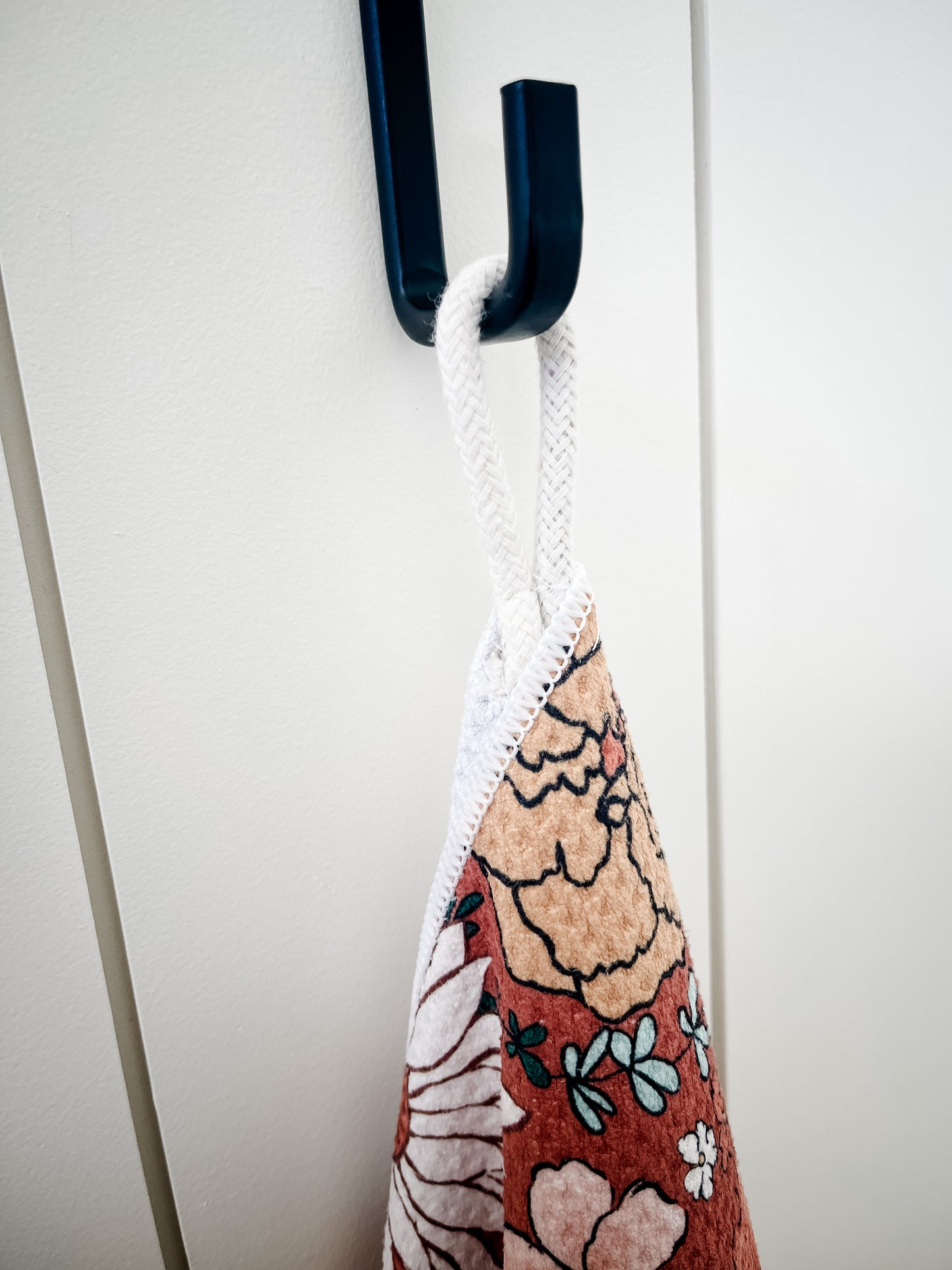 Dark Floral Microfiber Hair Towel